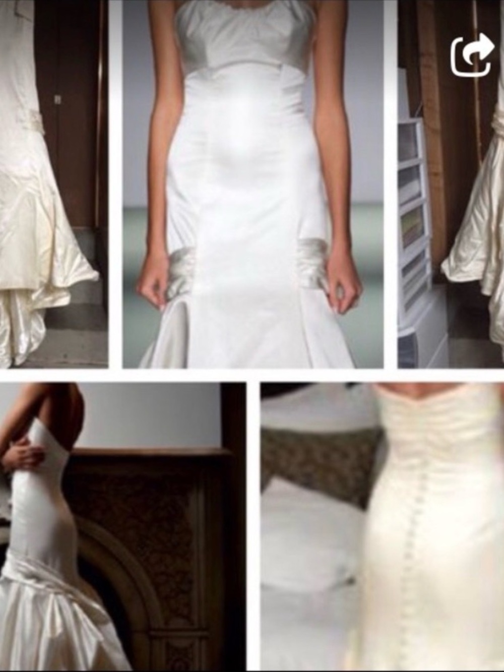 Melissa Sweet Ivory Strapless Trumpet Wedding Dress
